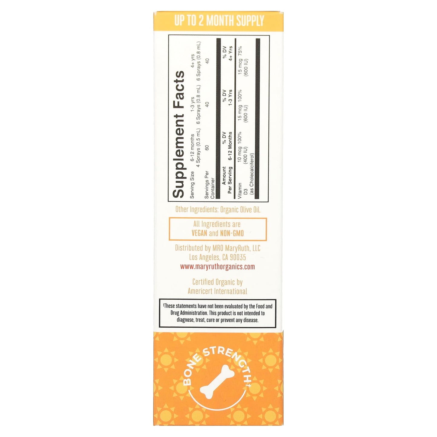 MaryRuth's, Vegan Vitamin D3 Liquid Spray, Unflavored, 1 fl oz (30 ml) - Image 2