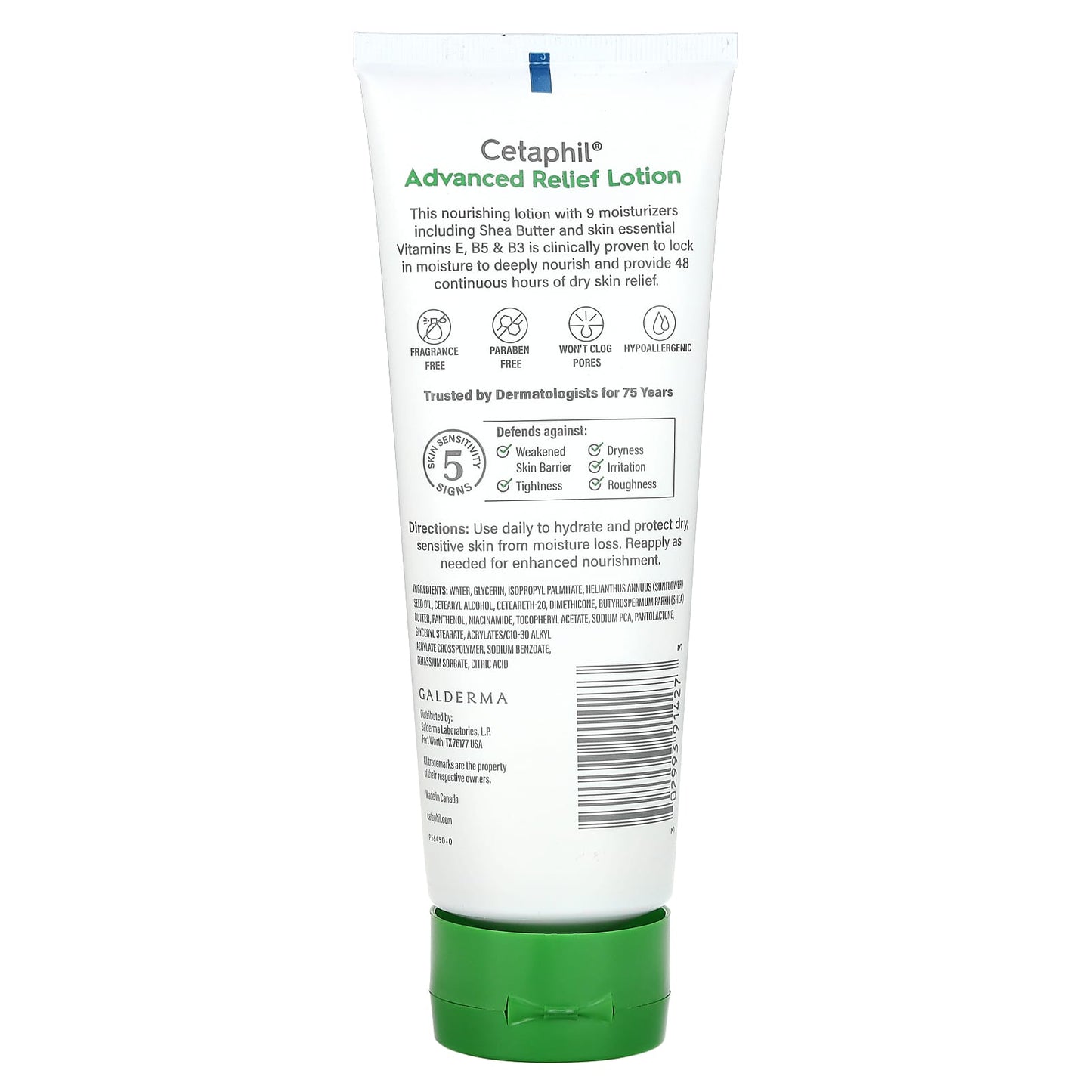 Cetaphil Advanced Relief Lotion with Shea Butter, Fragrance Free, 8 oz - Image 2