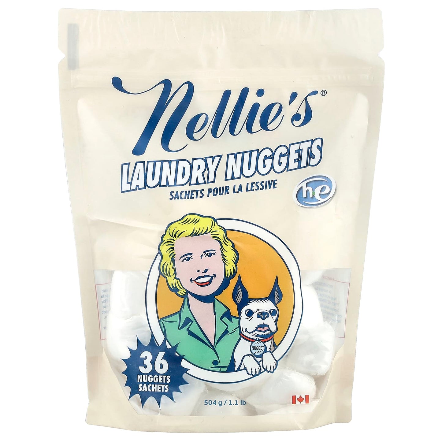 Nellie's, Laundry Nuggets, Unscented, 36 Nuggets, 1.1 lbs (504 g) - Image 1