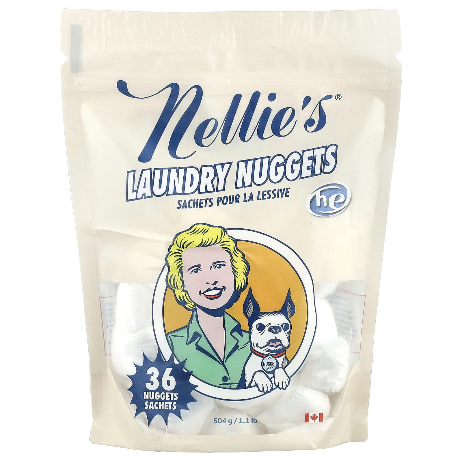 Nellie's, Laundry Nuggets, Unscented, 36 Nuggets, 1.1 lbs (504 g) - Image 1
