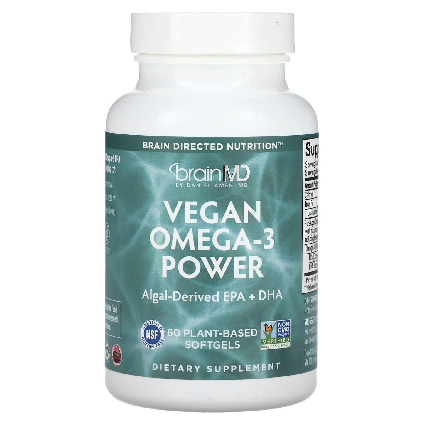 Vegan Omega-3 Power from BrainMD - 60 Plant-Based Softgels - Image 1