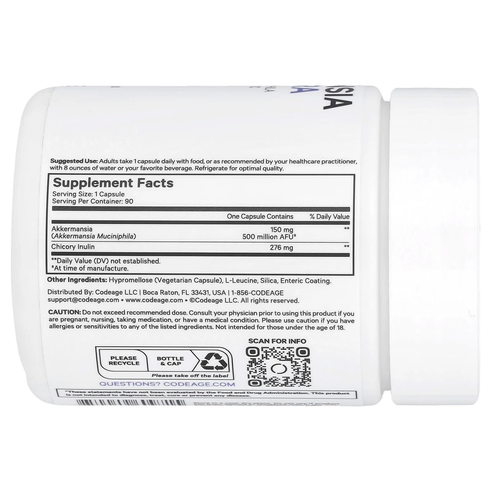 Codeage Akkermansia Probiotic 500 Ultra 90 Veg Capsules - Image 2