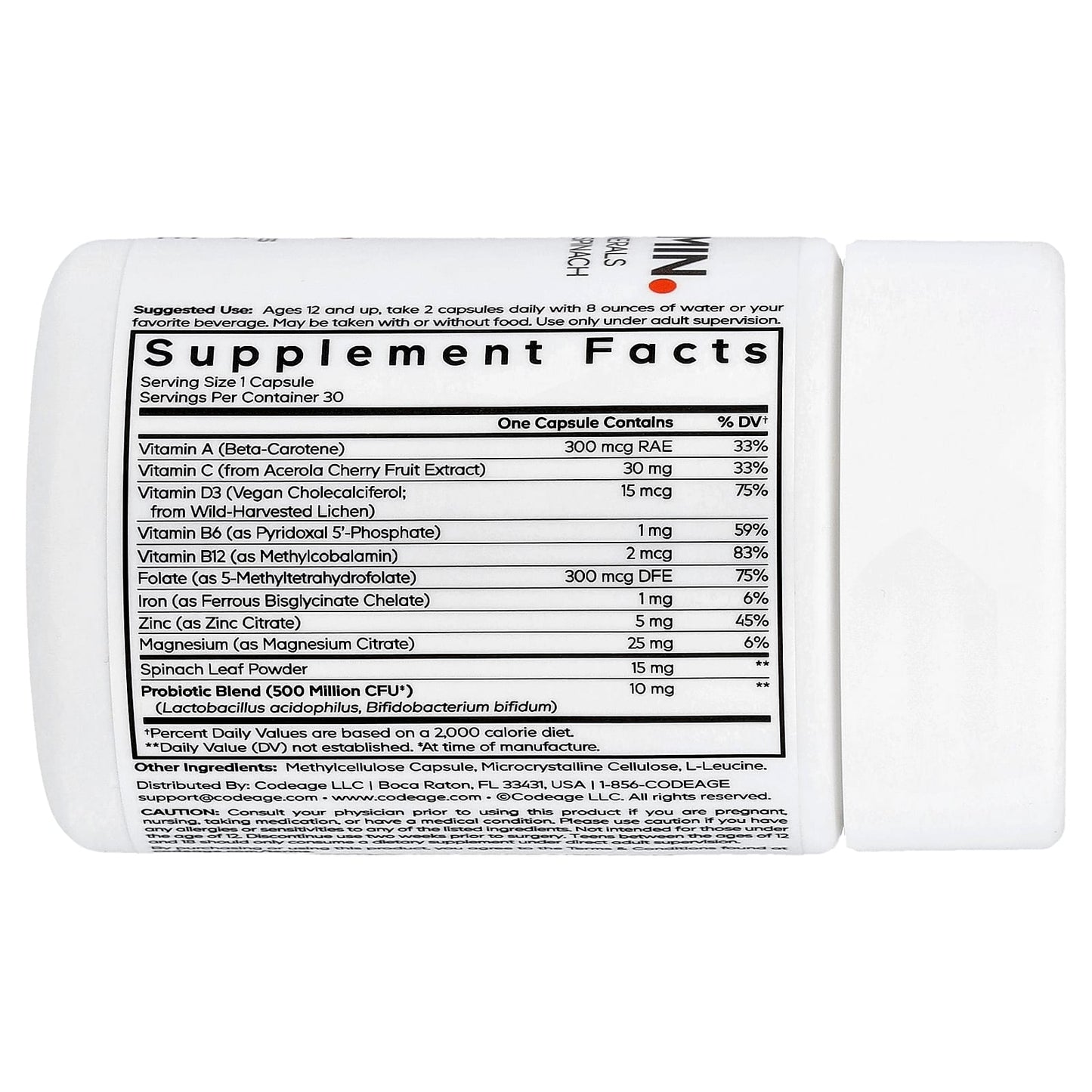 <strong>Codeage Teen Multivitamin</strong> - Essential Vitamins & Minerals for Teenagers - Image 2