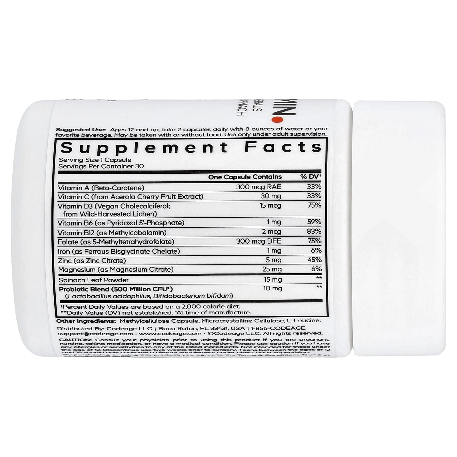 <strong>Codeage Teen Multivitamin</strong> - Essential Vitamins & Minerals for Teenagers - Image 2