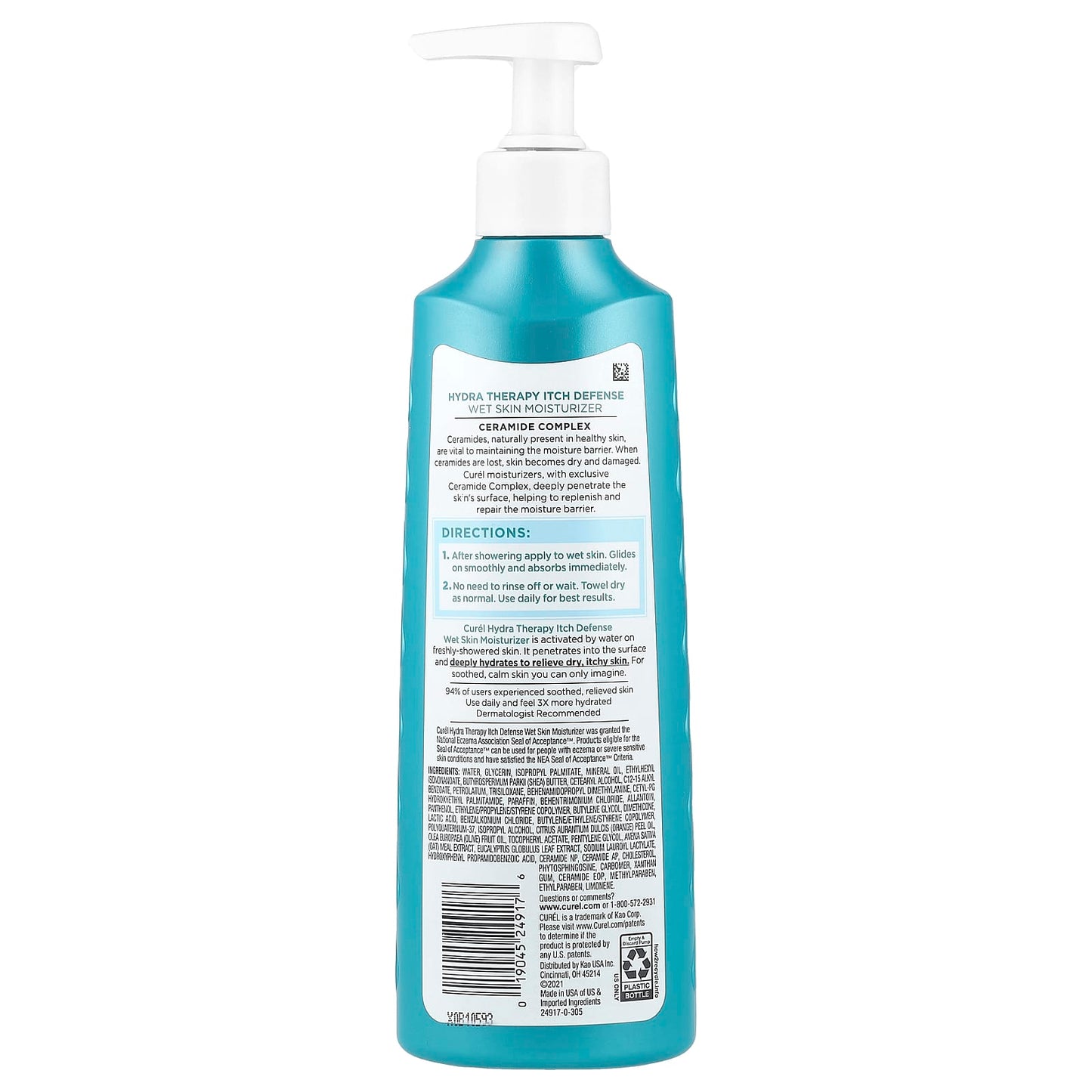 Curel Hydra Therapy Itch Defense Wet Skin Moisturizer, 12 fl oz - Image 2