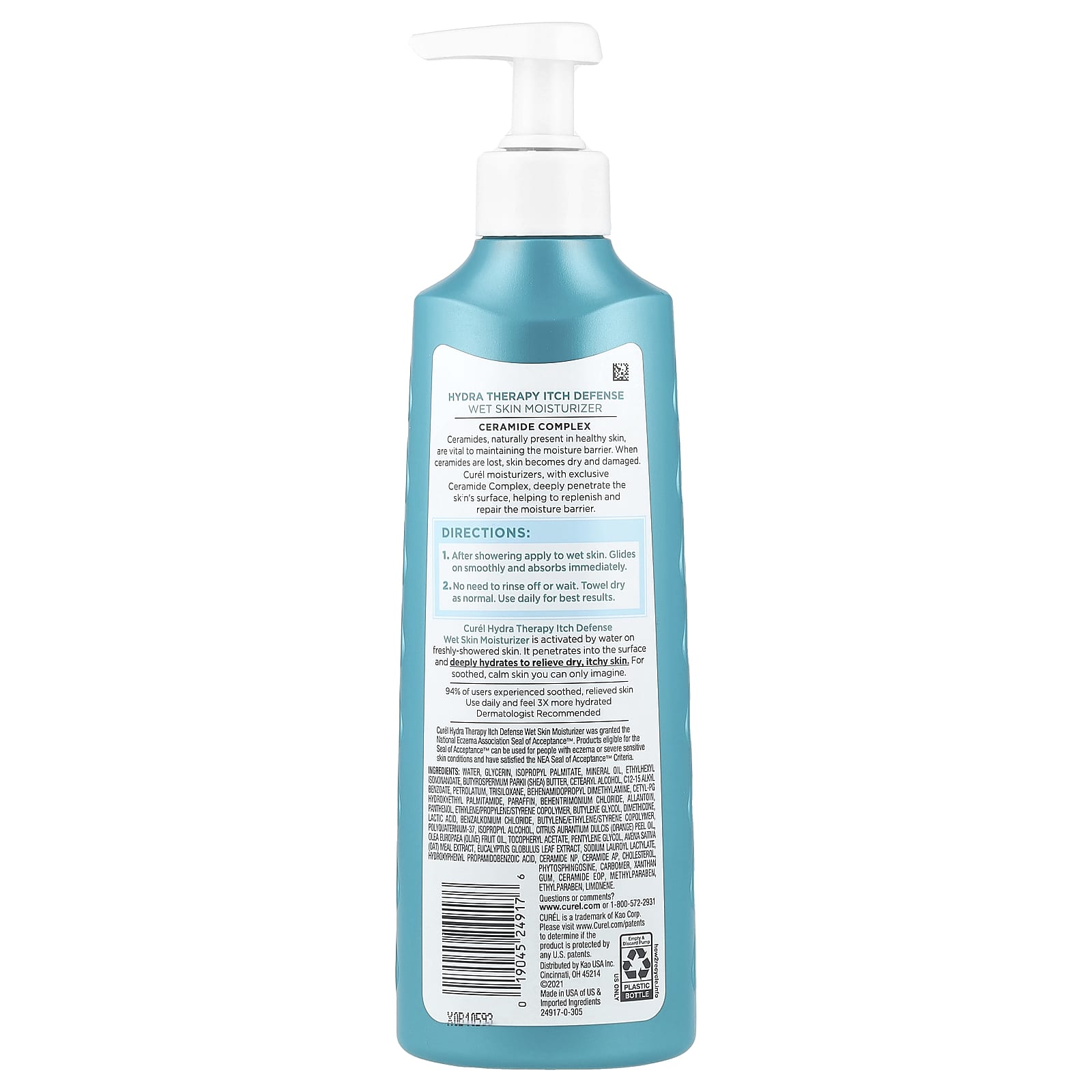 Curel Hydra Therapy Itch Defense Wet Skin Moisturizer, 12 fl oz - Image 2