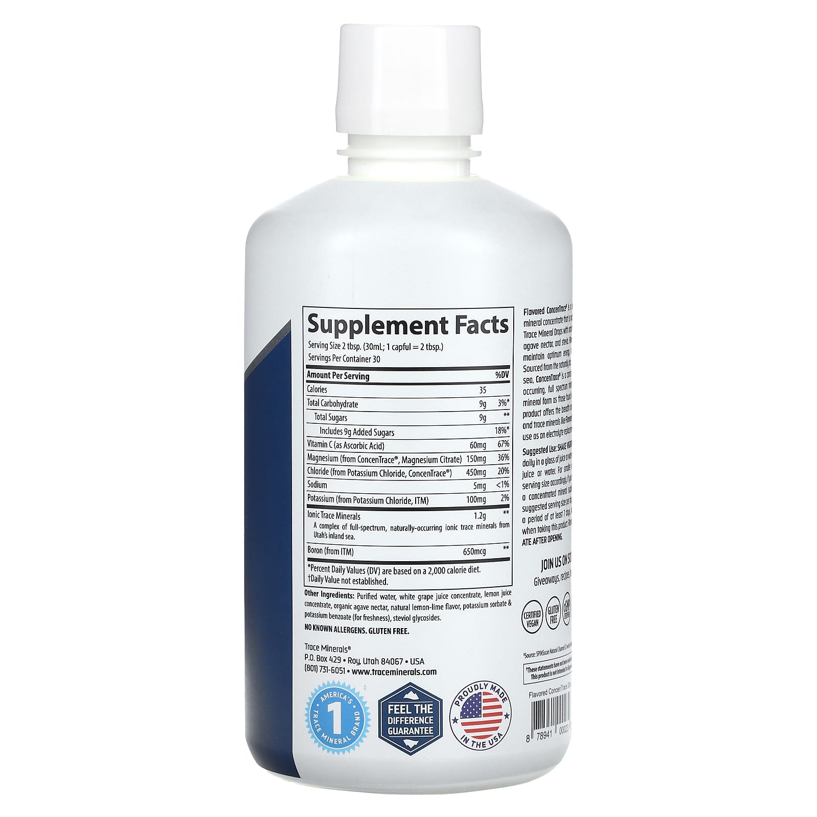 ConcenTrace, Trace Minerals, Lemon Lime, 30 fl oz (887 ml)