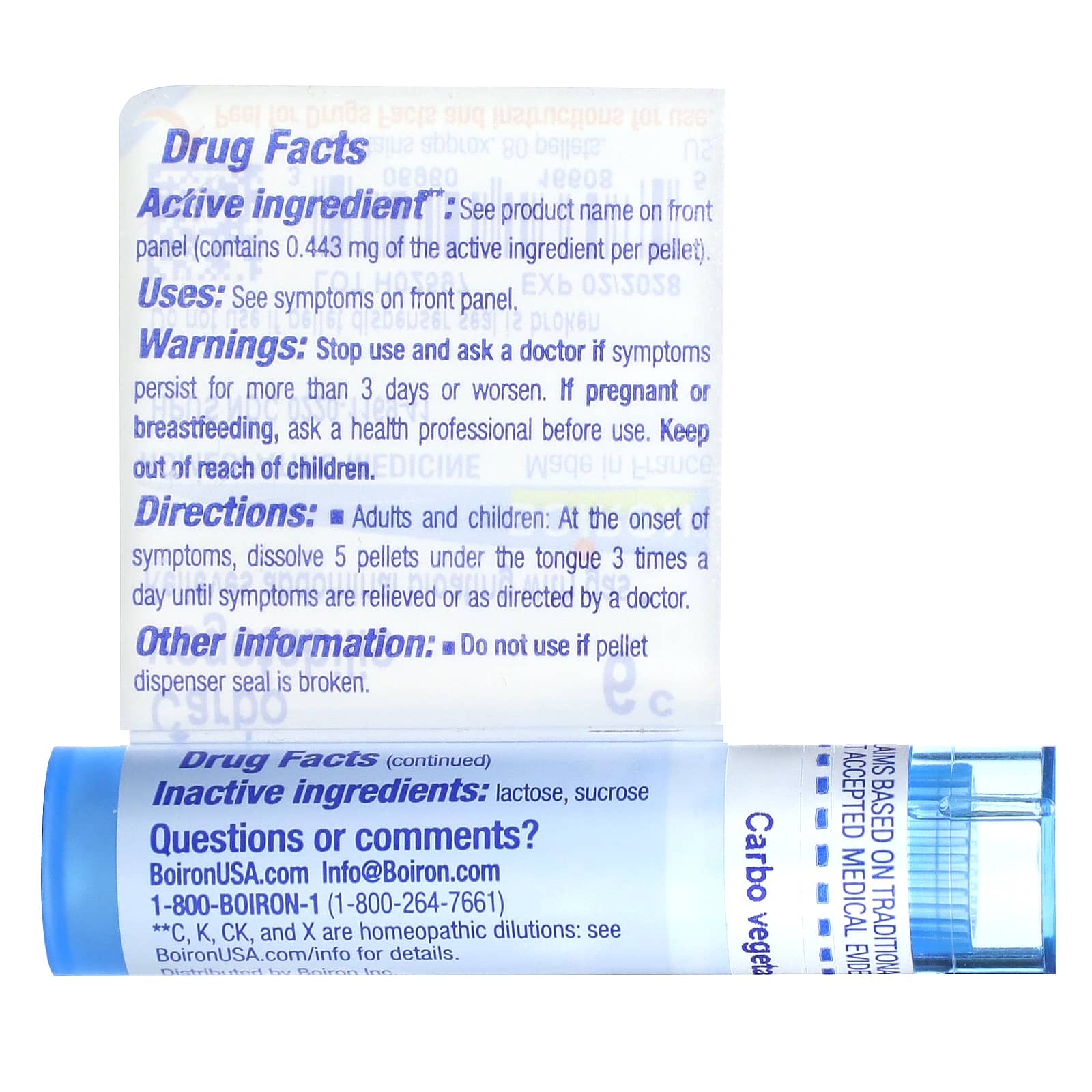 Boiron Carbo Vegetabilis 6C Homeopathic Relief for Bloating & Gas - Image 2