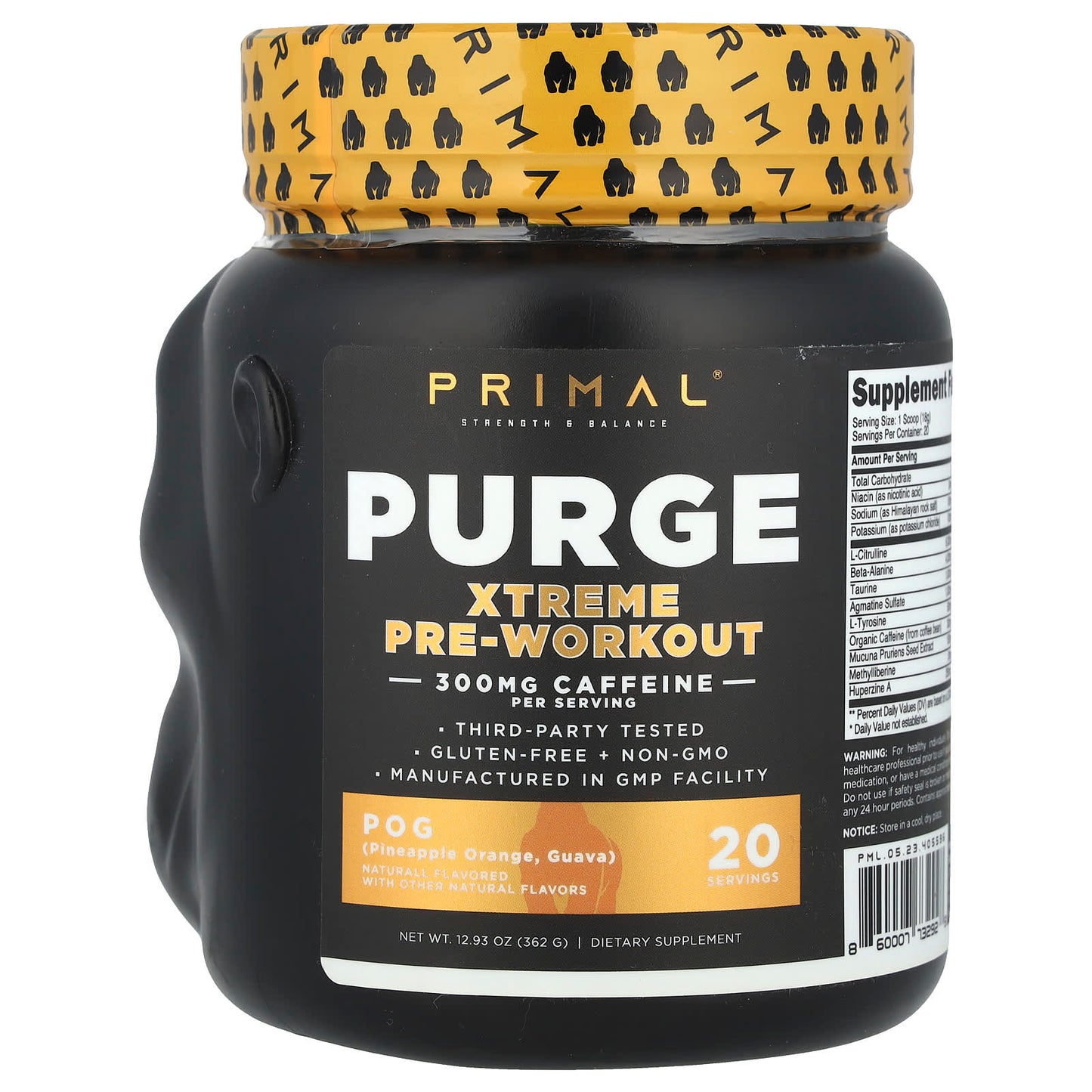 PrePrimal, Purge, Xtreme Pre-Workout, POG (Pineapple, Orange, Guava), 12.93 oz (362 g) - Image 2