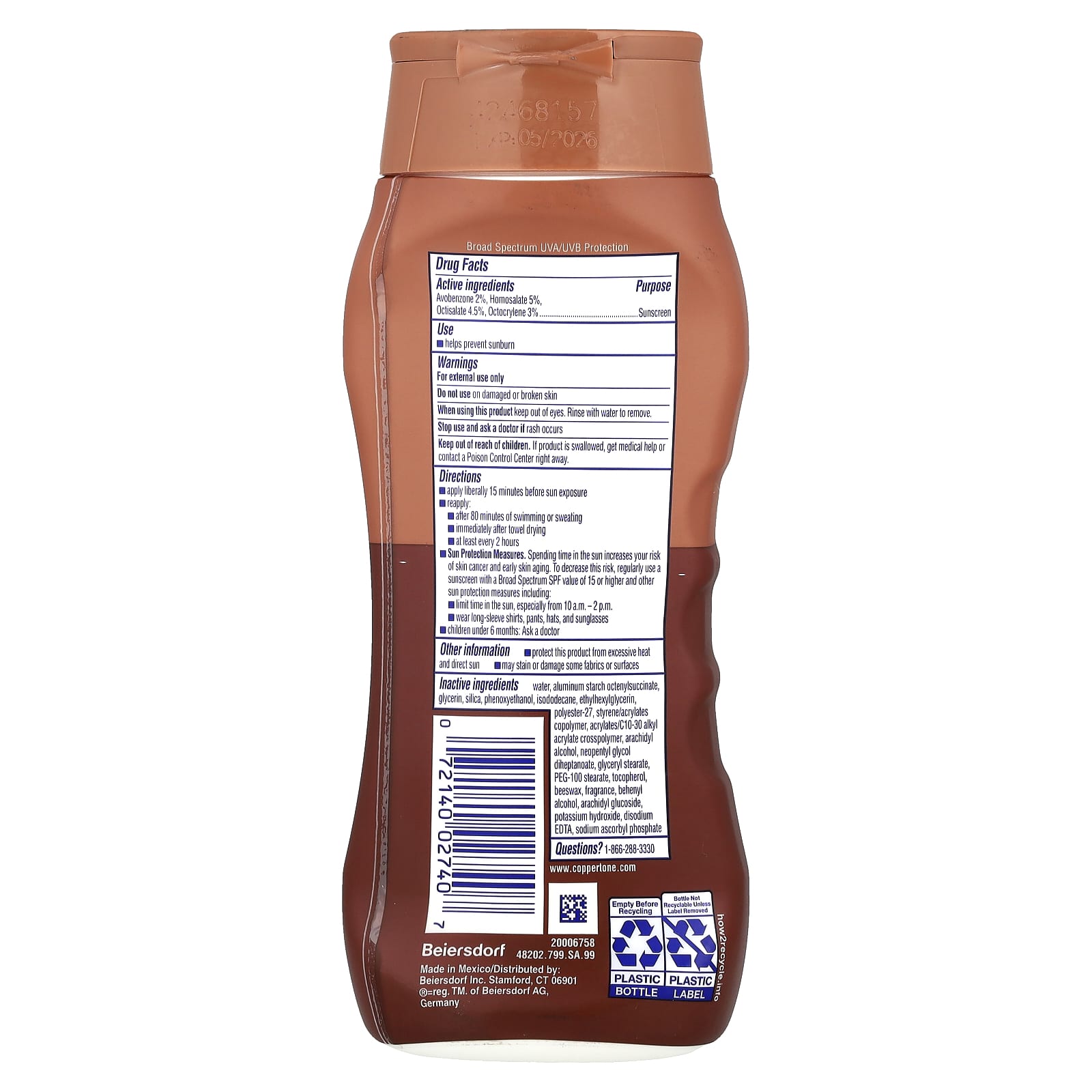 Coppertone Tanning Sunscreen Lotion, SPF 15, 8 fl oz, Water Resistant - Image 2
