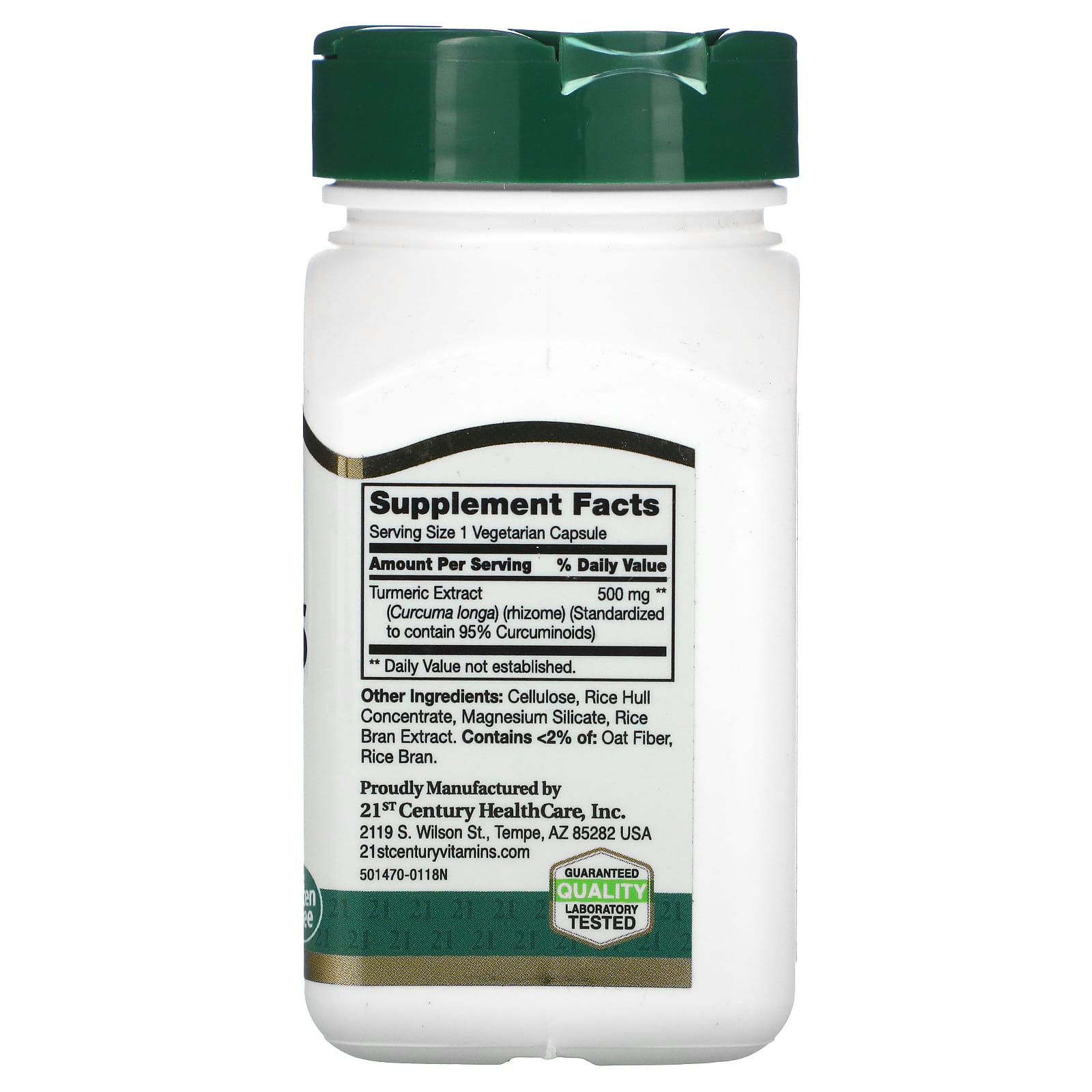 Turmeric Curcumin 95, 500mg, 45 Capsules - 21st Century - Image 2