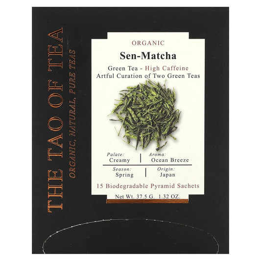 The Tao of Tea, Organic Green Tea, Sen Matcha, 15 Pyramid Sachets, 1.32 oz (37.5 g) - Image 1