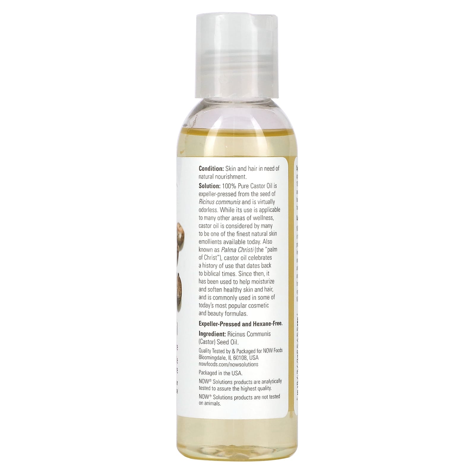 NOW Foods, Solutions, Castor Oil, 4 fl oz (118 ml) - Image 2
