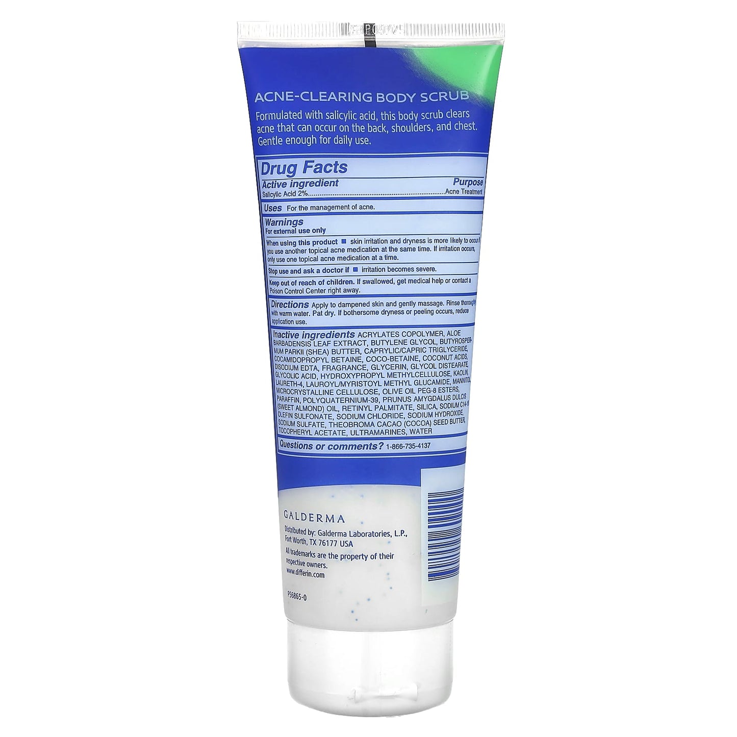 Differin Acne-Clearing Body Scrub, 8 fl oz - Natural Acne Treatment for Back, Shoulders, and Chest - Image 2