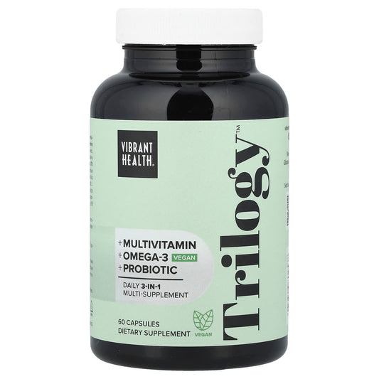Vibrant Health, Trilogy™, Daily 3-in-1 Multi-Supplement, Vegan, 60 Capsules - Image 1