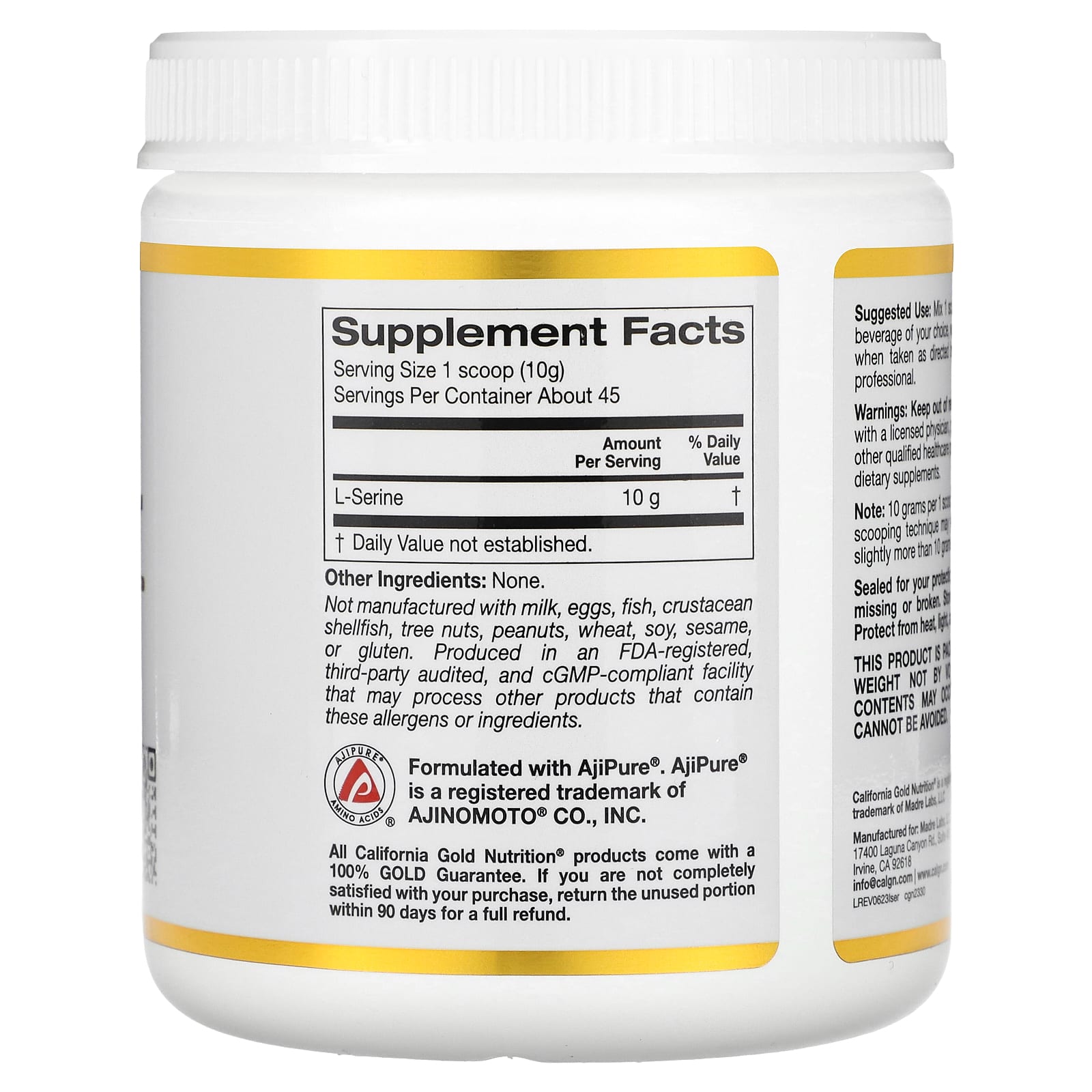 California Gold Nutrition L-Serine Powder for Brain Health Support - Image 2