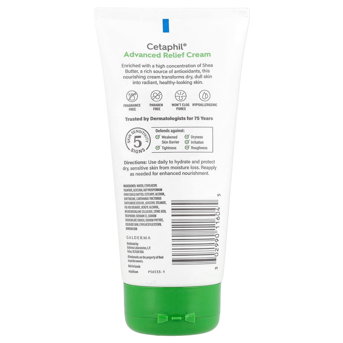 Cetaphil Advanced Relief Cream with Shea Butter for Dry Sensitive Skin, 6 oz - Image 2