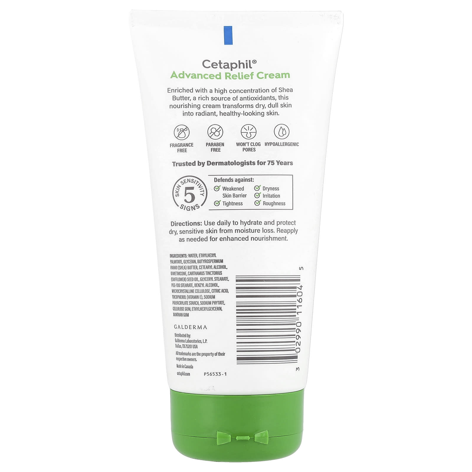 Cetaphil Advanced Relief Cream with Shea Butter for Dry Sensitive Skin, 6 oz - Image 2