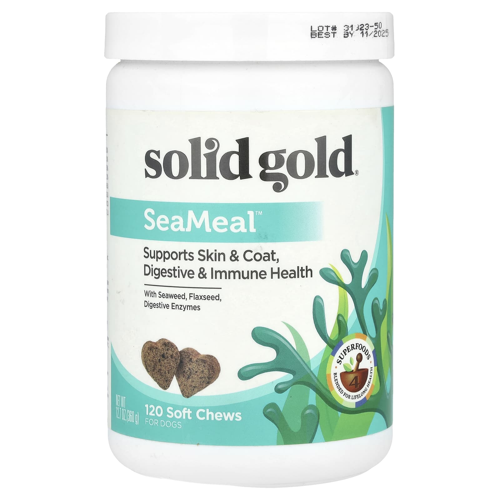 Solid Gold, SeaMeal™, For Dogs, 120 Soft Chews, 12.7 oz (360 g) - Image 1