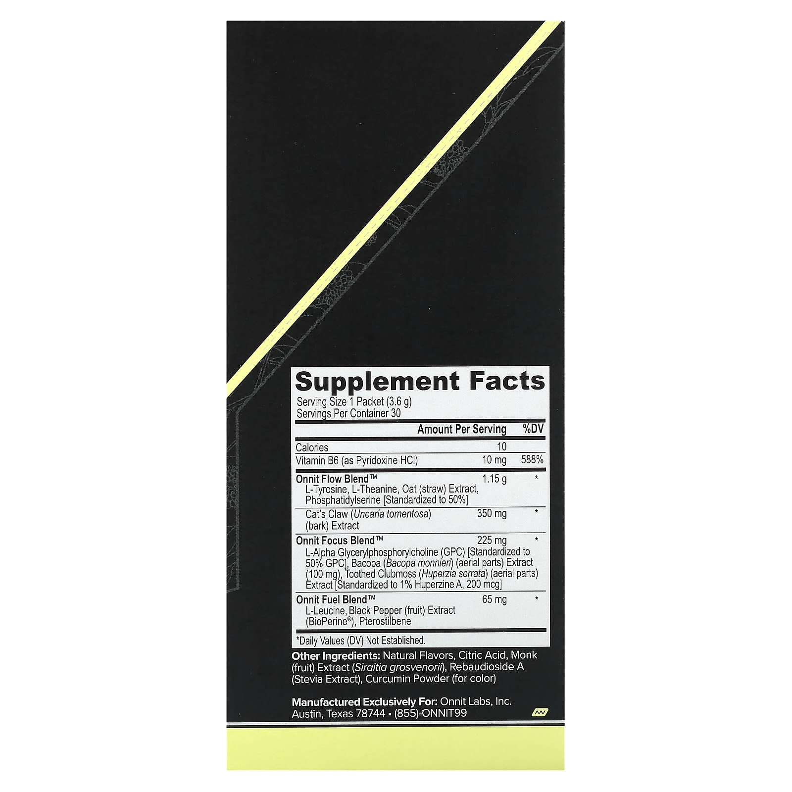 Onnit, Alpha Brain Instant, Memory & Focus, Meyer Lemon, 30 Packets, 0.13 oz (3.6 g) Each - Image 2