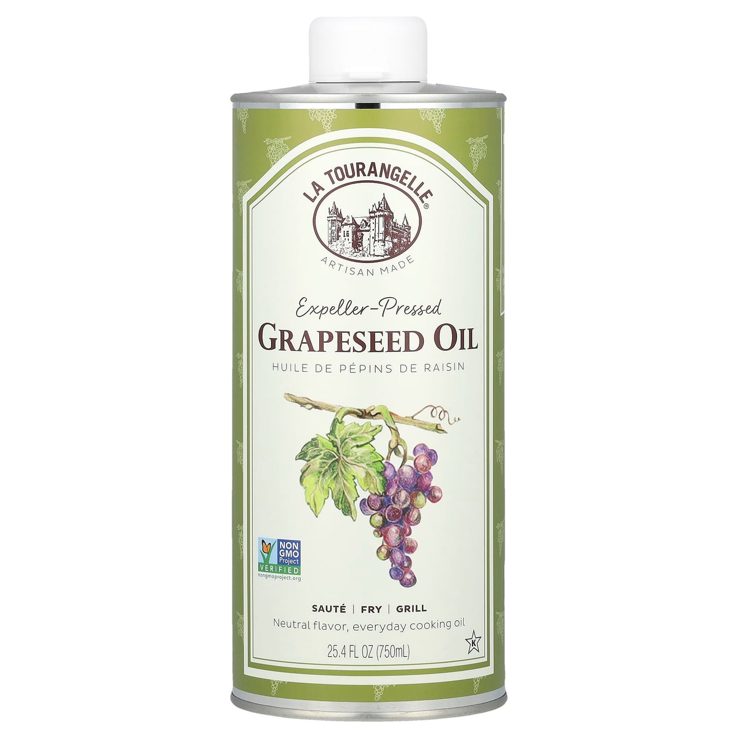 La Tourangelle, Expeller-Pressed Grapeseed Oil, 25.4 fl oz (750 ml) - Image 1