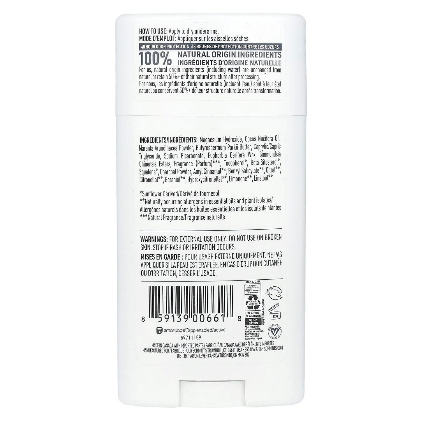 Schmidt's, Deodorant, Charcoal & Magnesium, 2.65 oz (75 g) - Image 2