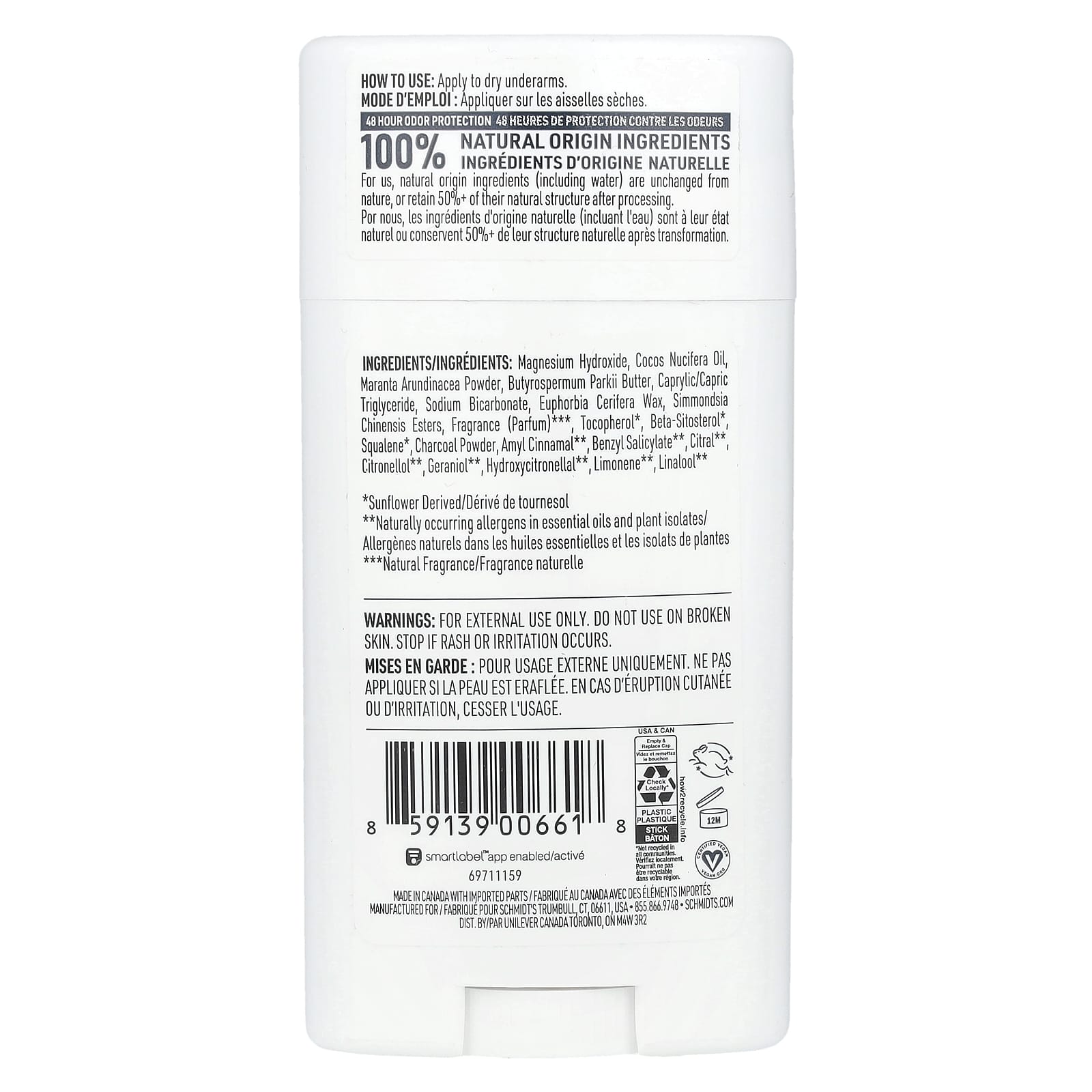 Schmidt's, Deodorant, Charcoal & Magnesium, 2.65 oz (75 g) - Image 2