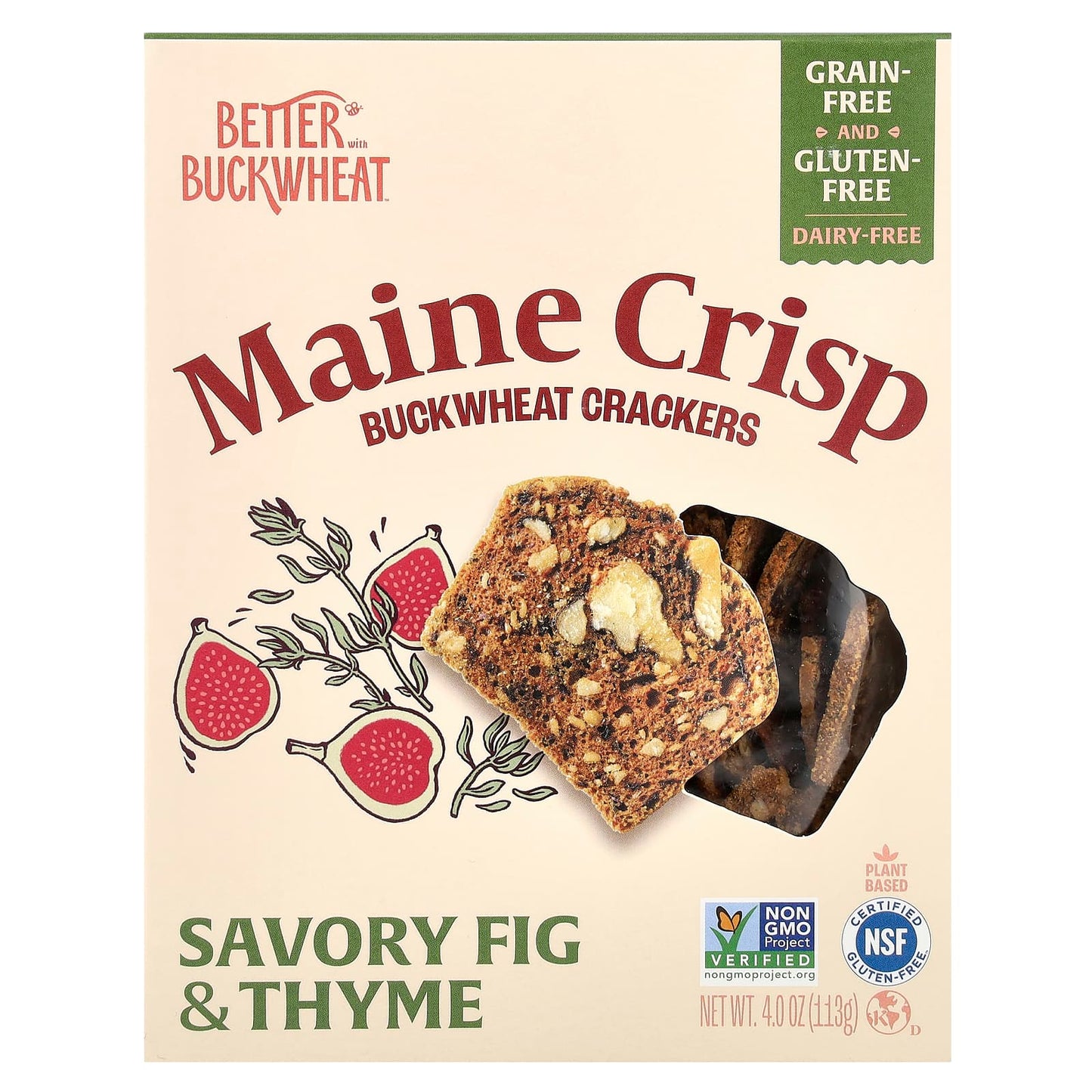 <strong>Maine Crisp Buckwheat Crackers: Savory Fig & Thyme</strong> - Image 1