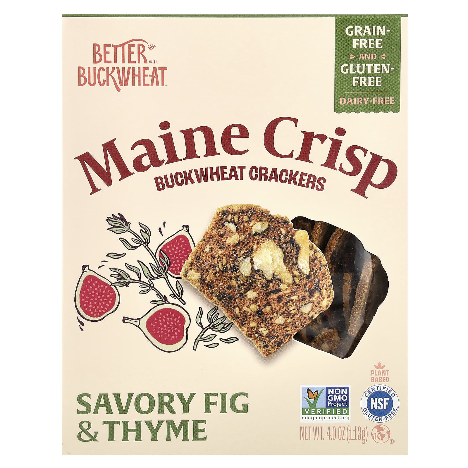 <strong>Maine Crisp Buckwheat Crackers: Savory Fig & Thyme</strong> - Image 1