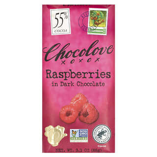 Rich Dark Chocolate with Raspberries, 55% Cocoa by Chocolove - 3.1 oz