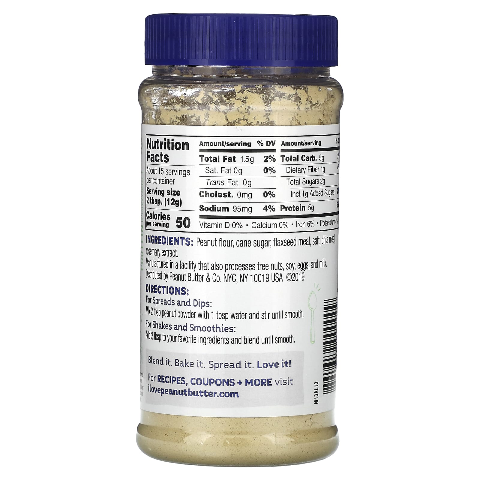 Peanut Butter & Co., Peanut Powder, Flax & Chia, 6.5 oz (184 g) - Image 2