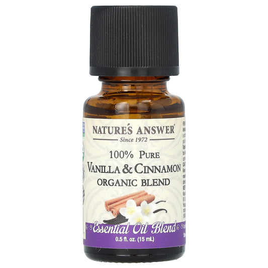 Nature's Answer, 100% Pure Organic Essential Oil Blend, Vanilla & Cinnamon, 0.5 fl oz (15 ml) - Image 1