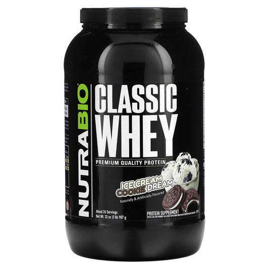 NutraBio, Classic Whey Protein, Ice Cream Cookie Dream, 2 lbs  (907 g) - Image 1