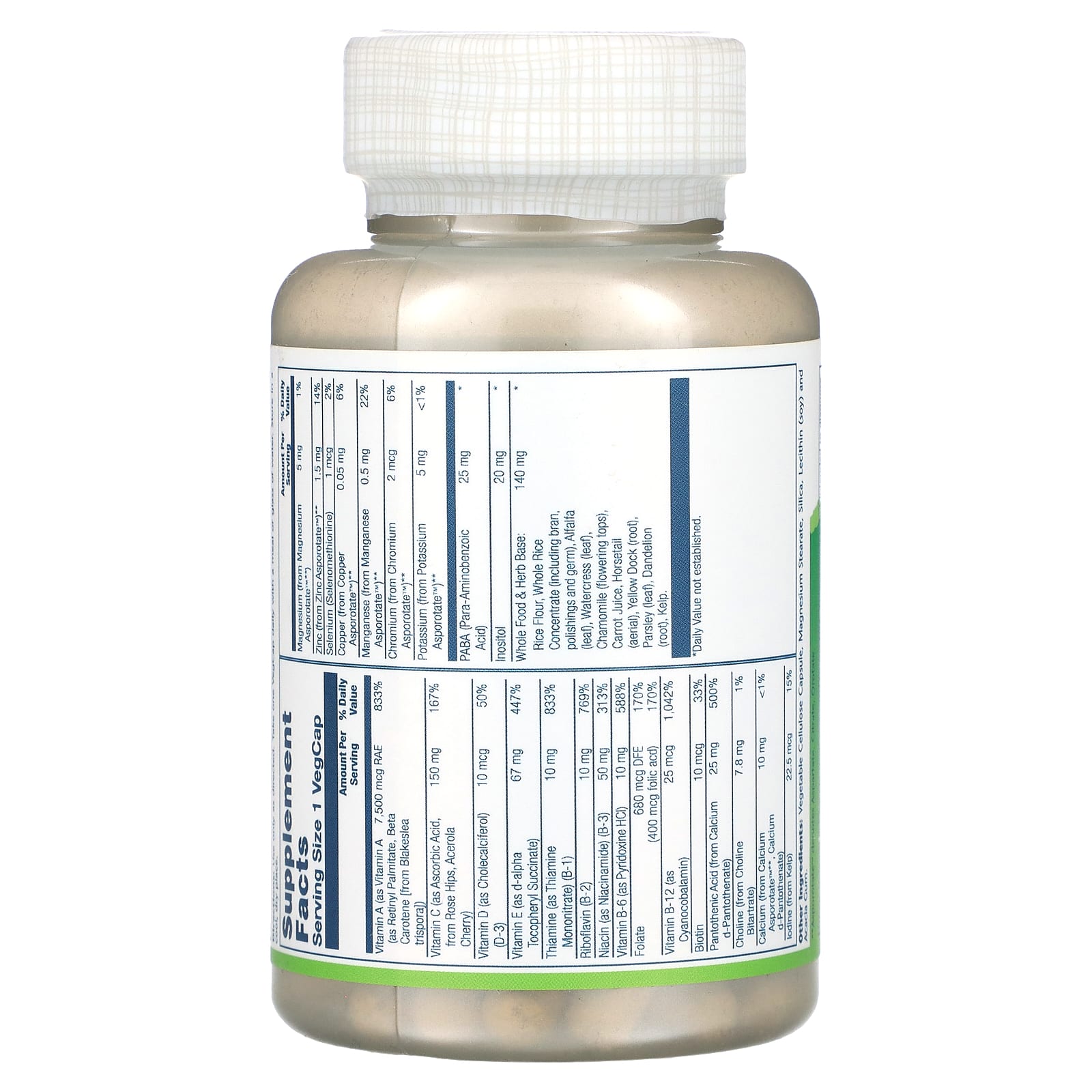 Solaray, Once Daily, High Energy Multivitamin, Iron Free, 90 VegCaps - Image 2