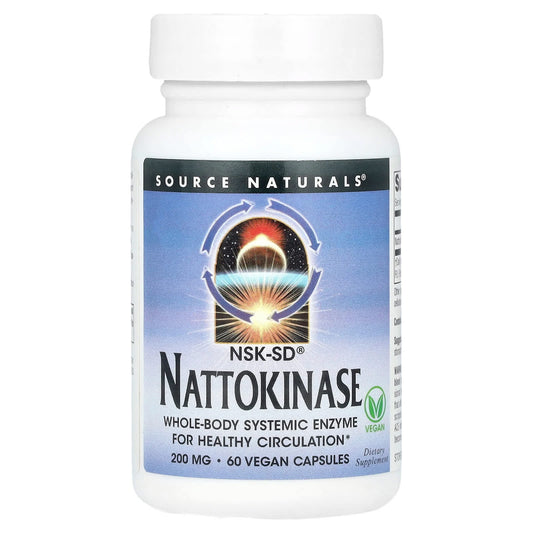 Source Naturals, NSK-SD®, Nattokinase , 200 mg, 60 Vegan Capsules - Image 1