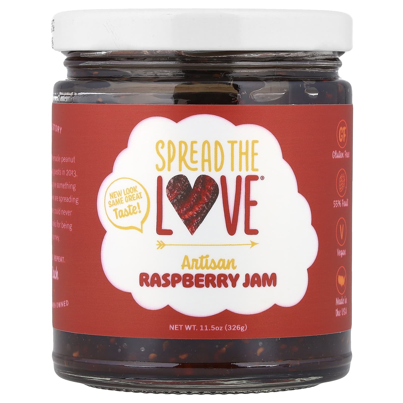 Spread The Love, Artisan Raspberry Jam, 11.5 oz (326 g) - Image 1