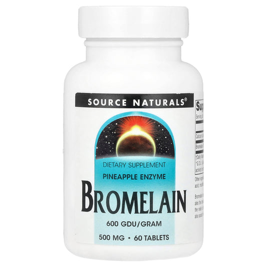 Source Naturals, Bromelain 600 GDU/g, 60 Tablets - Image 1