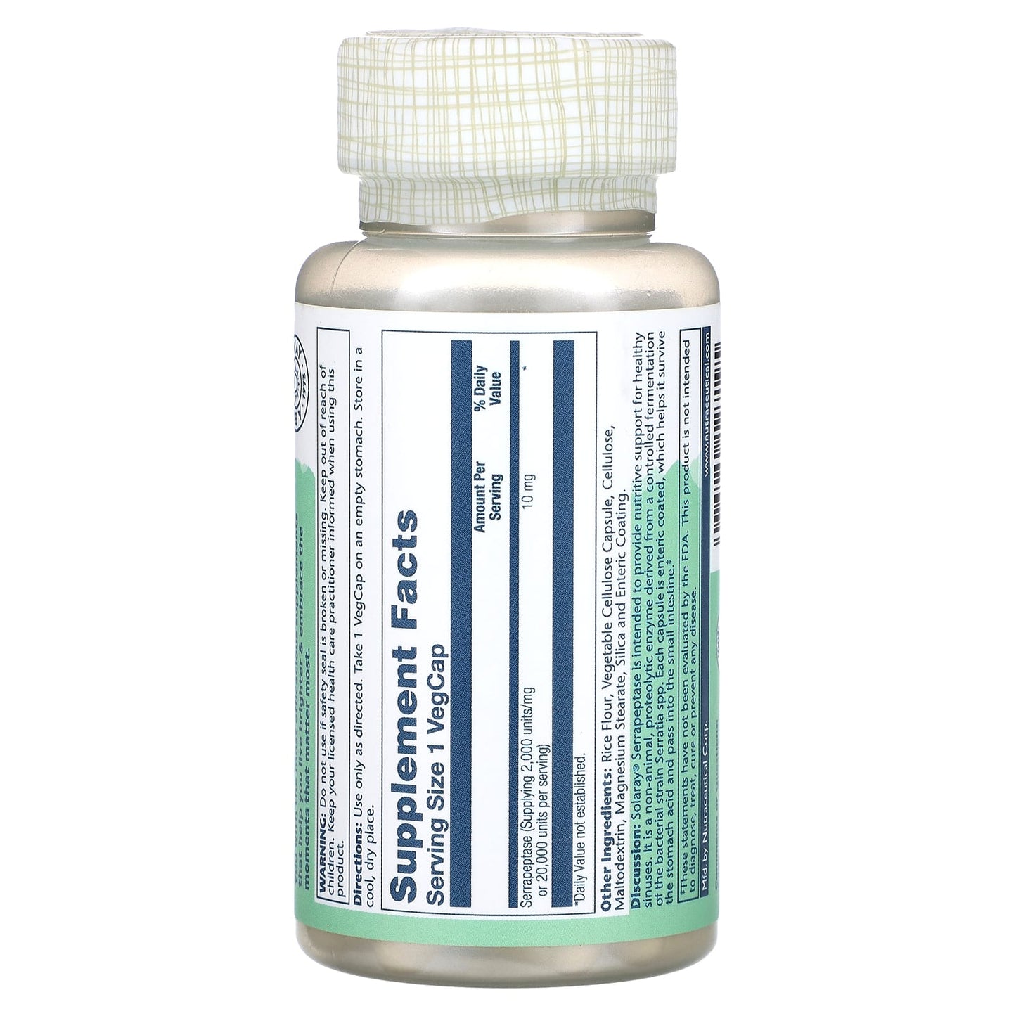 Solaray, Serrapeptase, 10 mg, 90 VegCaps - Image 2