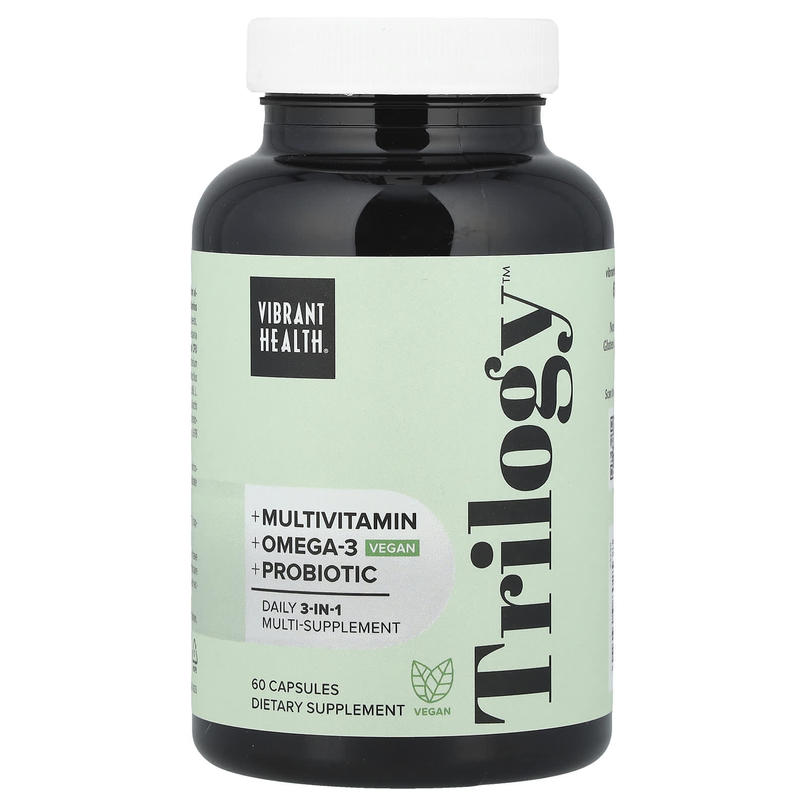 Vibrant Health, Trilogy™, Daily 3-in-1 Multi-Supplement, Vegan, 60 Capsules - Image 1
