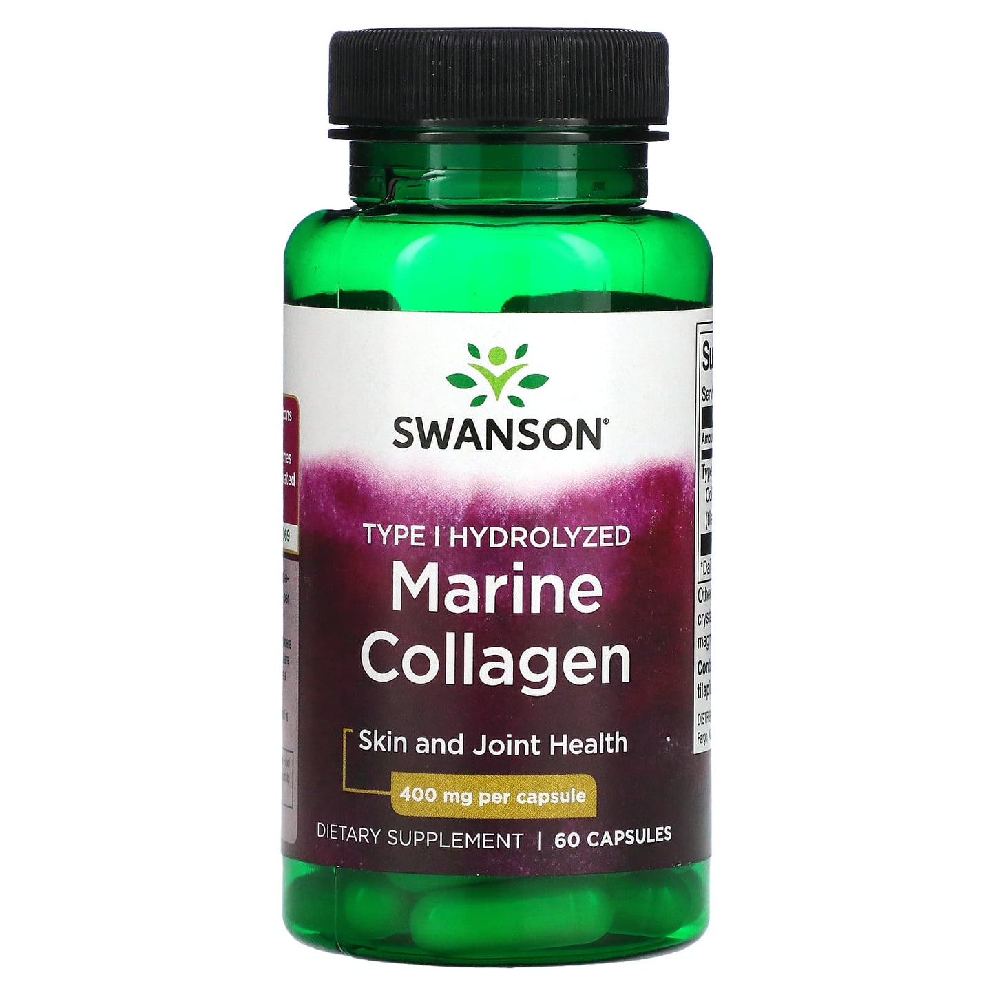 Swanson, Marine Collagen, 400 mg, 60 Capsules - Image 1