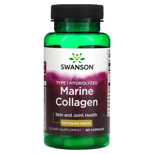 Swanson, Marine Collagen, 400 mg, 60 Capsules - Image 1