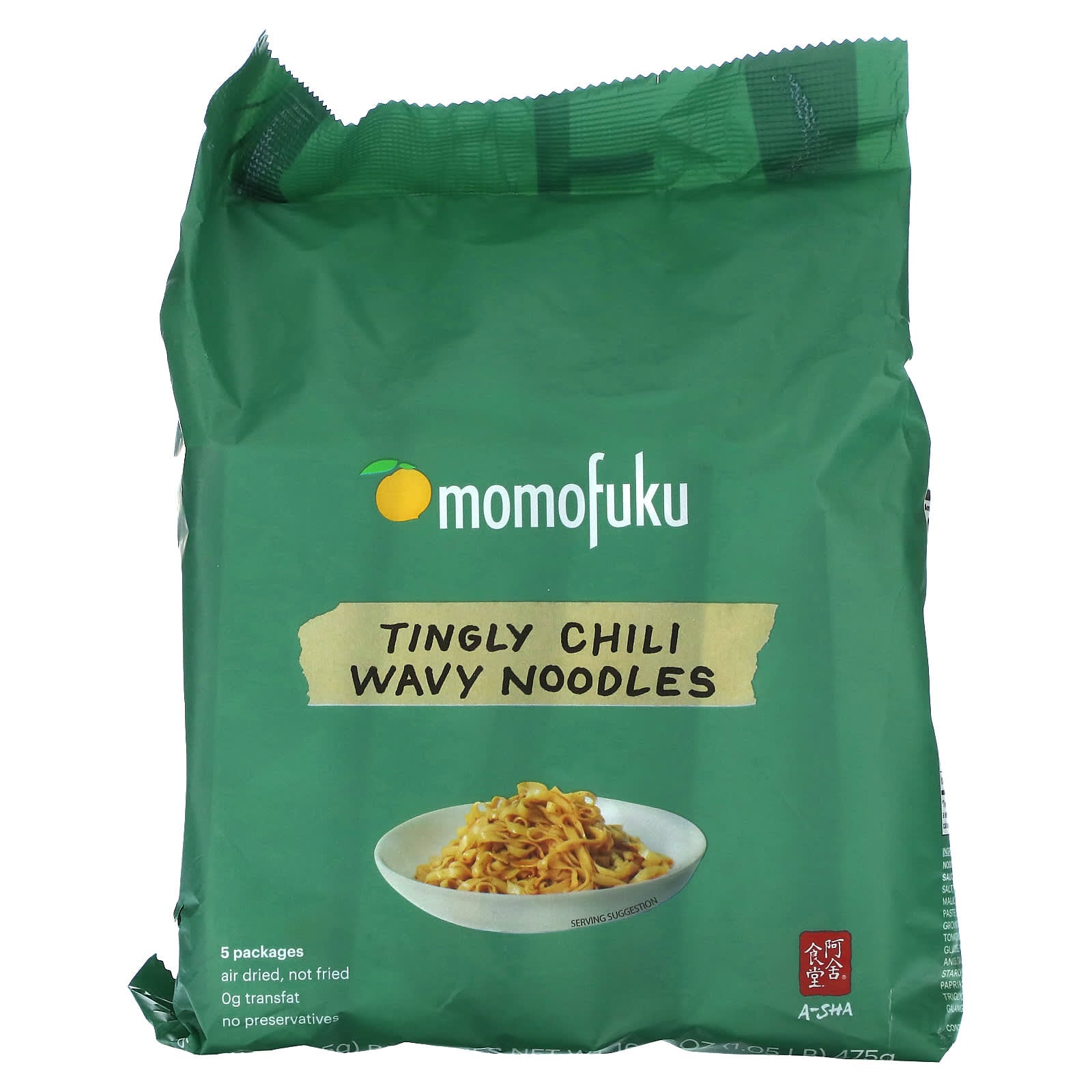 Momofuku, Tingly Chili Wavy Noodles, 5 Packages 3.35 oz. (95 g) Each - Image 1