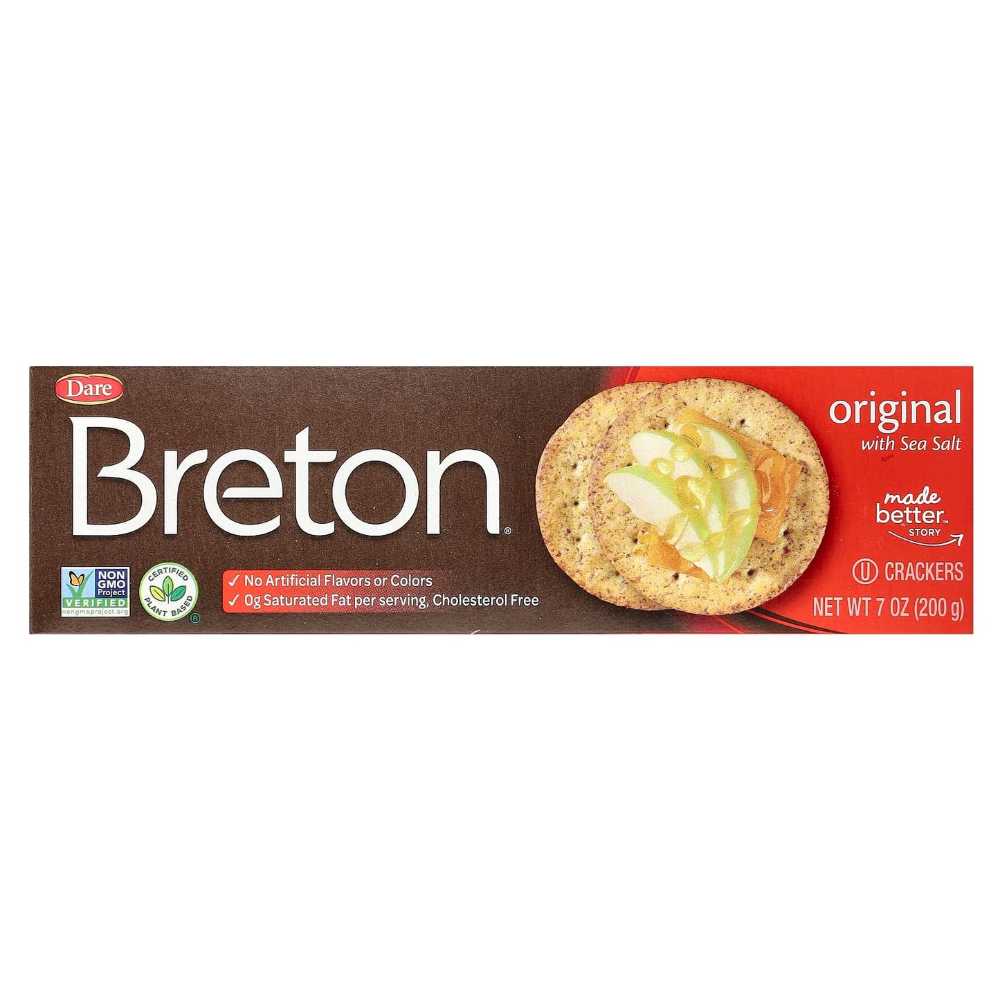 Breton Original Crackers with Sea Salt, 7 oz (200g) | Non-GMO & Plant-Based - Image 1