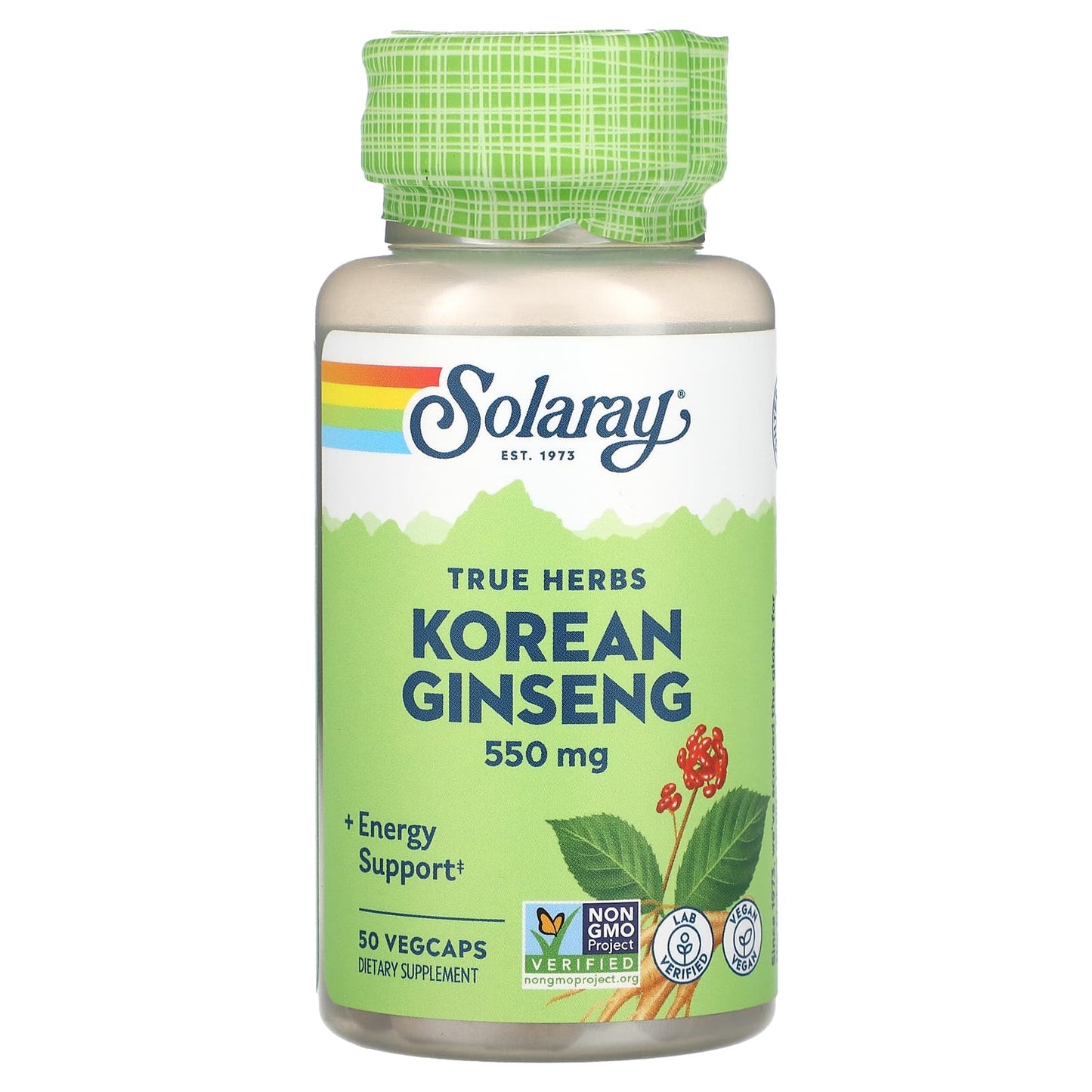 Solaray, True Herbs, Korean Ginseng, 550 mg, 50 VegCaps - Image 1