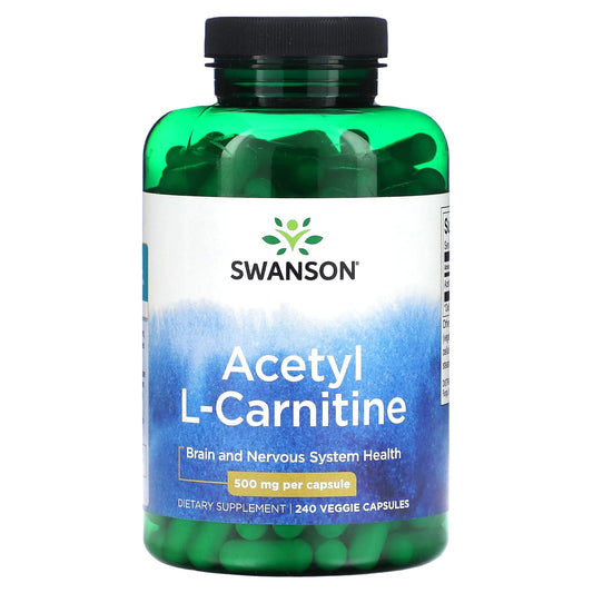 Swanson, Acetyl L-Carnitine, 500 mg, 240 Veggie Capsules - Image 1