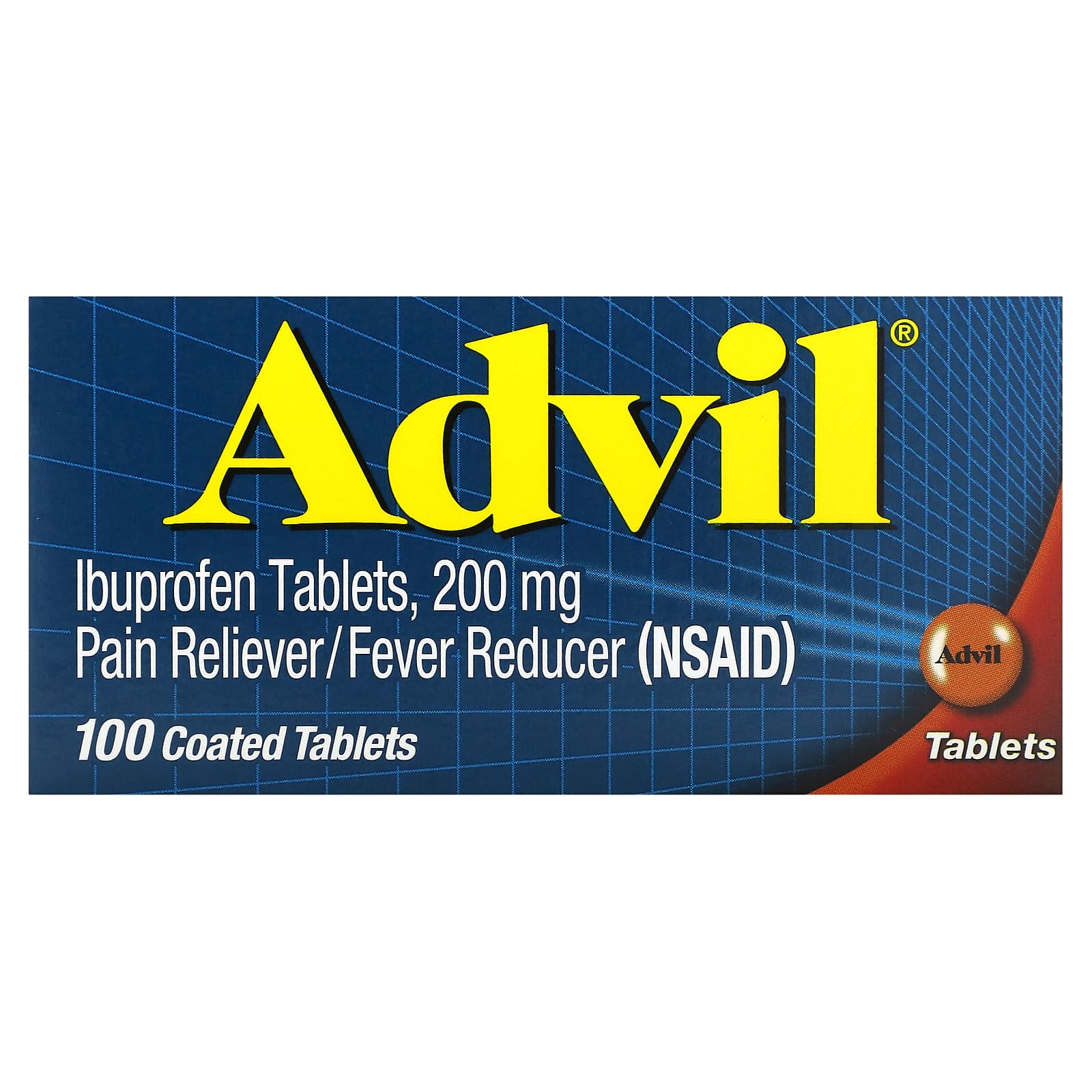 Advil Ibuprofen Tablets, 200mg Pain Relief & Fever Reducer - Image 1