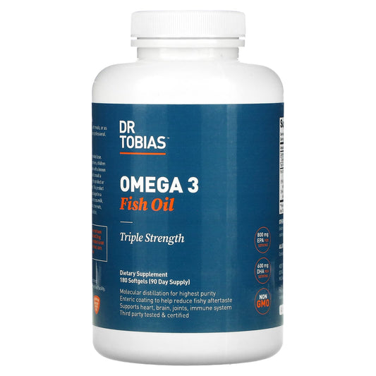 Dr. Tobias Triple Strength Omega 3 Fish Oil Softgels for Heart Health - Image 1