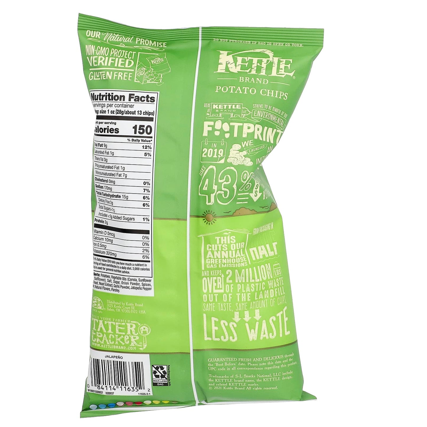 Kettle Foods, Potato Chips, Jalapeno, 5 oz (141 g) - Image 2