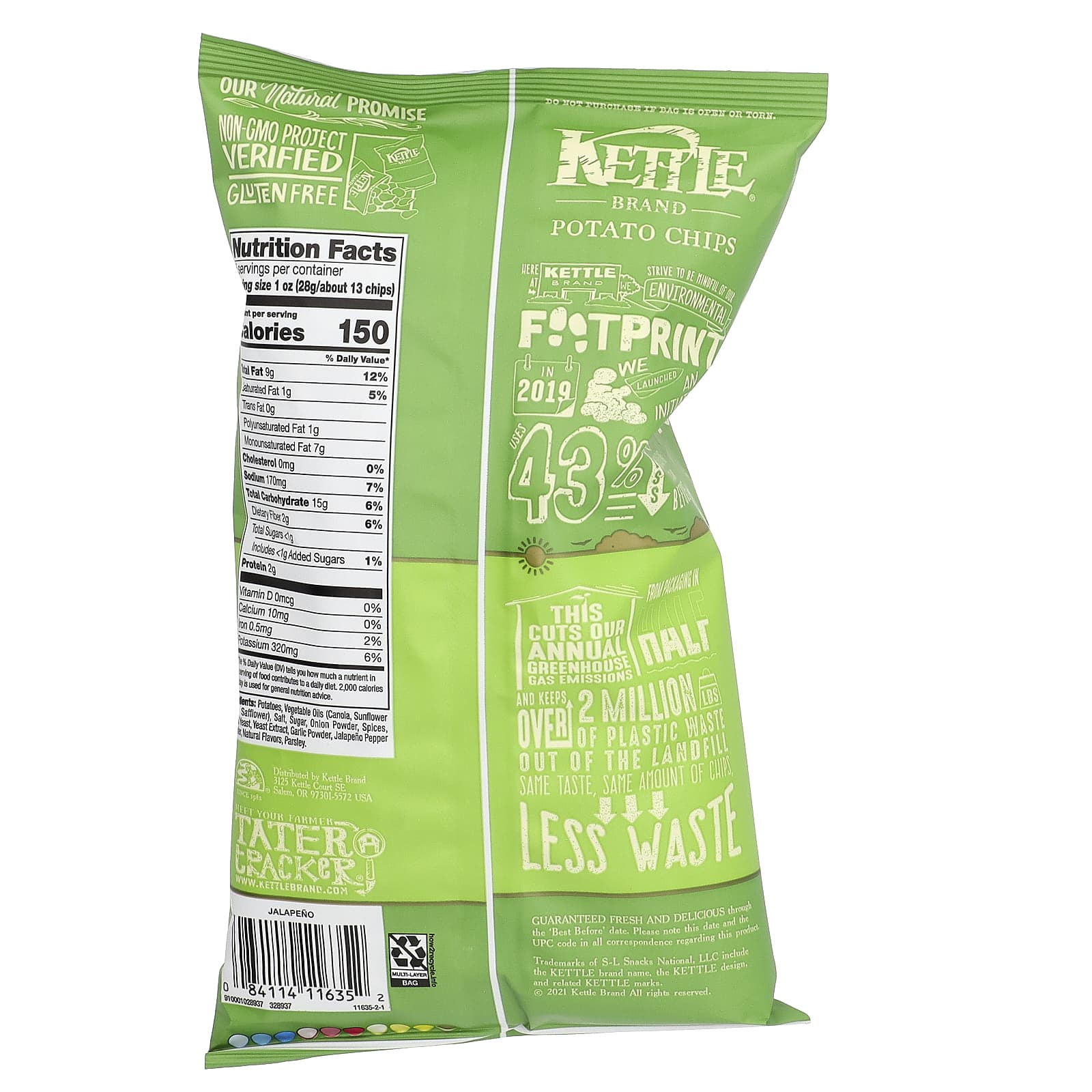 Kettle Foods, Potato Chips, Jalapeno, 5 oz (141 g) - Image 2