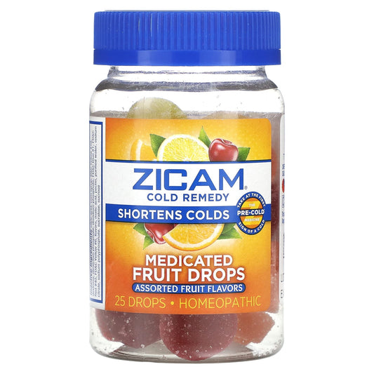 Zicam, Cold Remedy, Medicated Fruit Drops, Assorted Fruit , 25 Drops - Image 1